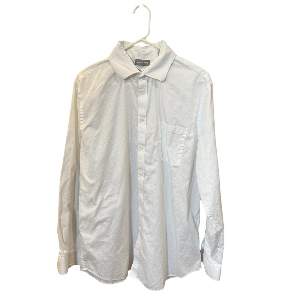 Michael Kors Men's White Button-Up Shirt